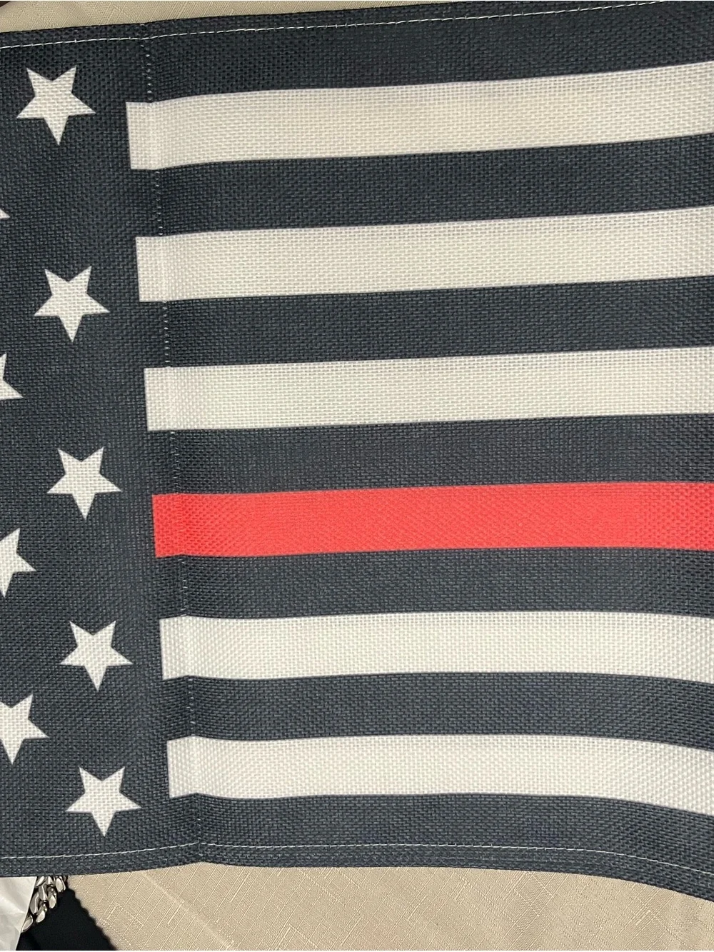 Stars & Stripes Canvas Tote Panel - Navy, White & Red Accent